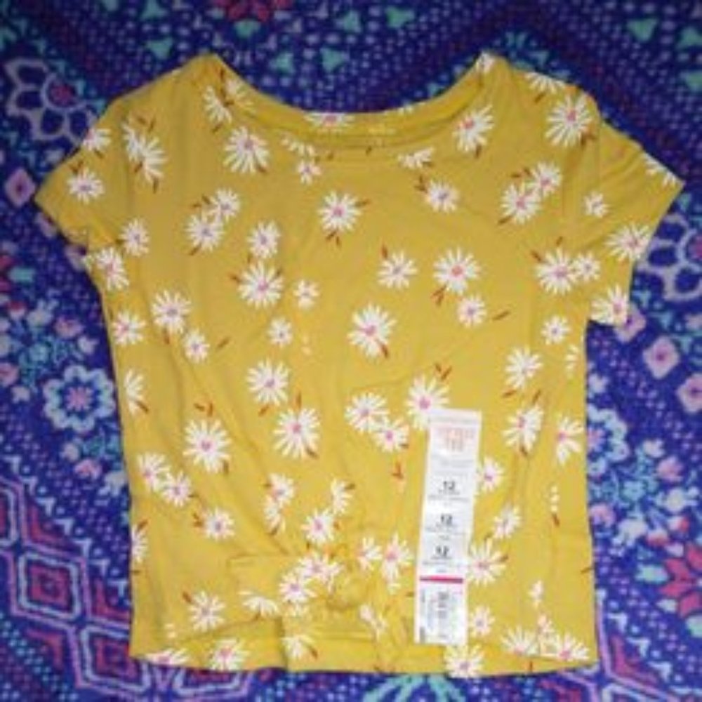 Jumping Beans baby girl floral shirt tie-front 12 month k-218